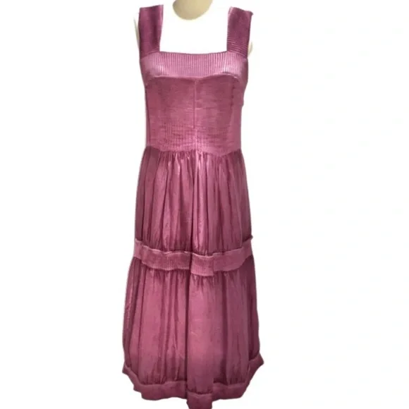 Anthropologie Purple Eloise Silk and Sweater Dress - Picture 2 of 10